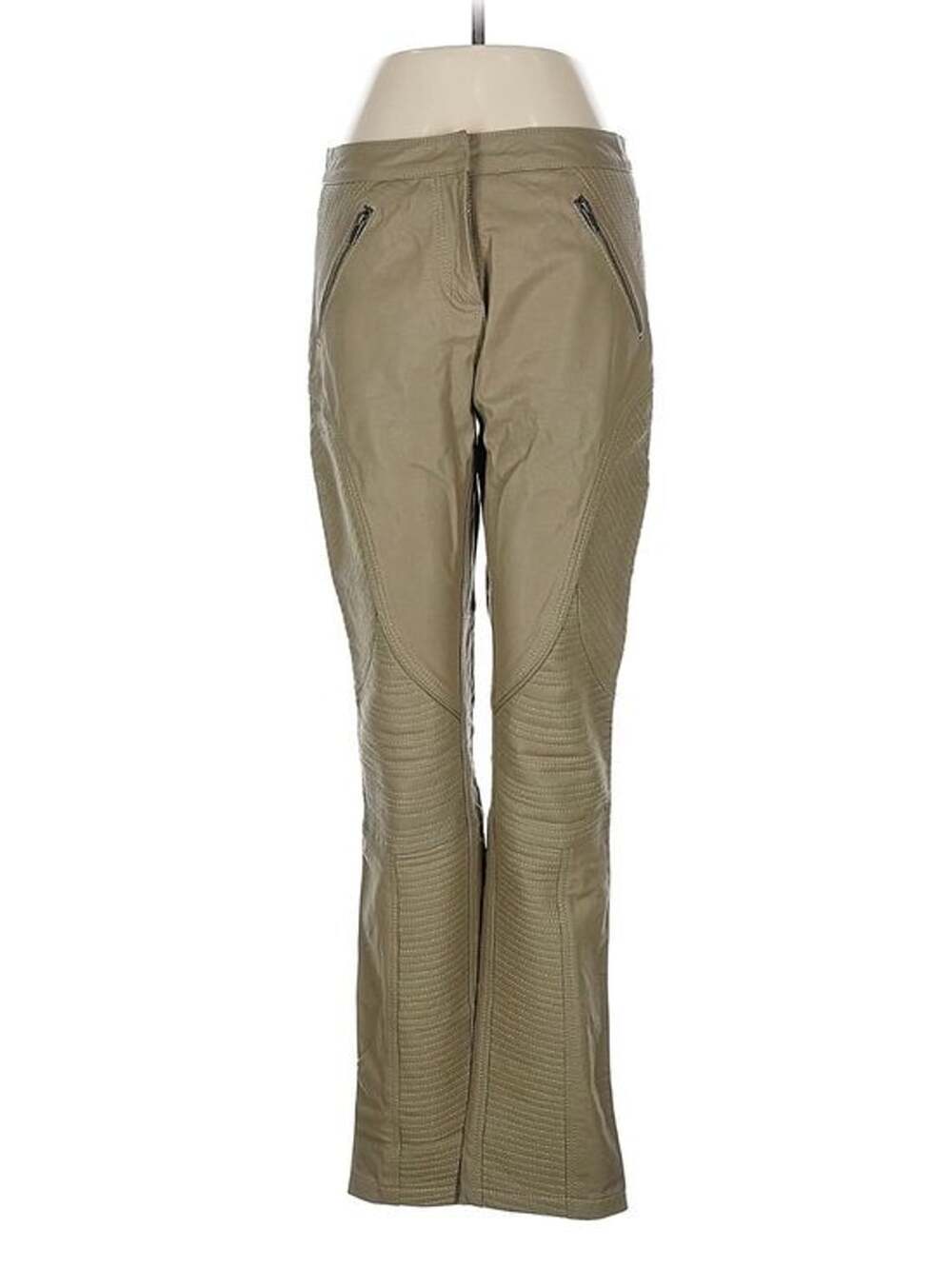 Genuine Leather ASOS Olive Green Moto Pants Size